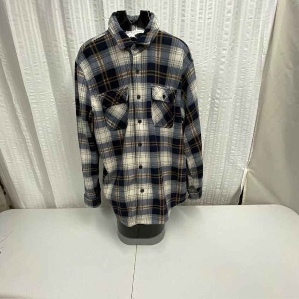 Boston Traders Mens XL Sherpa Lined Shacket Plaid Fleece Shirt Jacket(482-4.5)